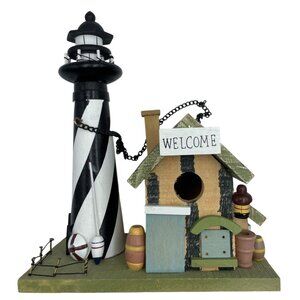 Cape Hatteras Light Wooden Bird Lighthouse & House Table Decor - Interior Accent